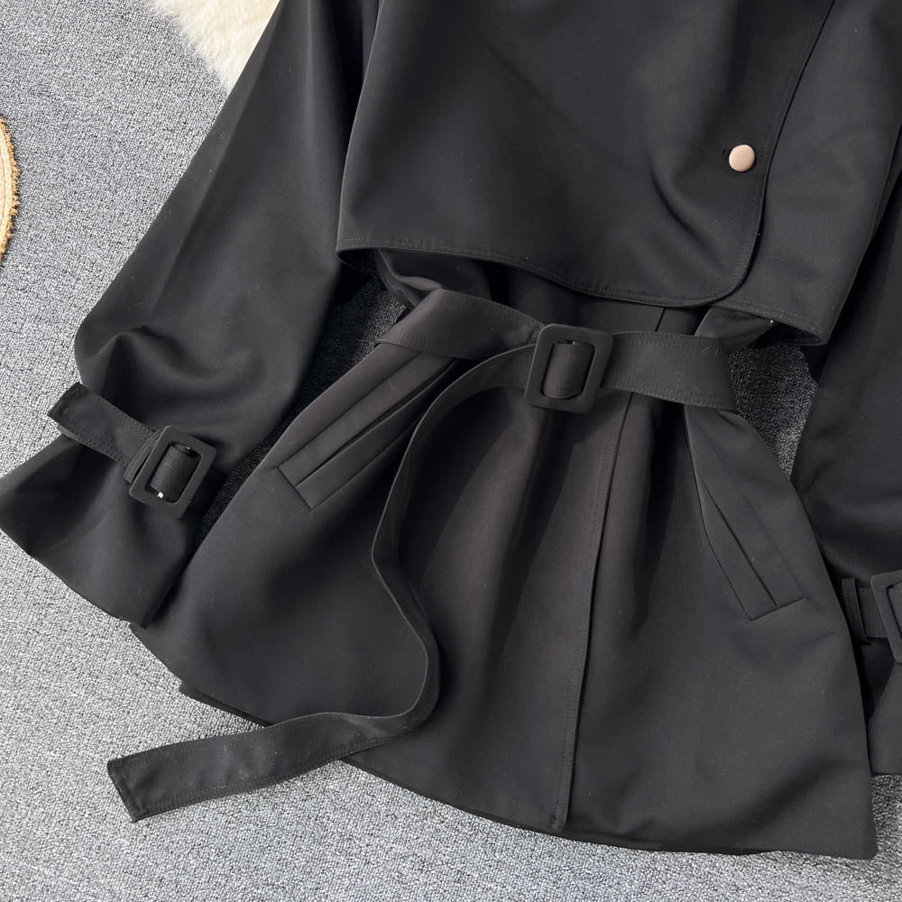 High-end Color Blocking Trench Coat - Image 16