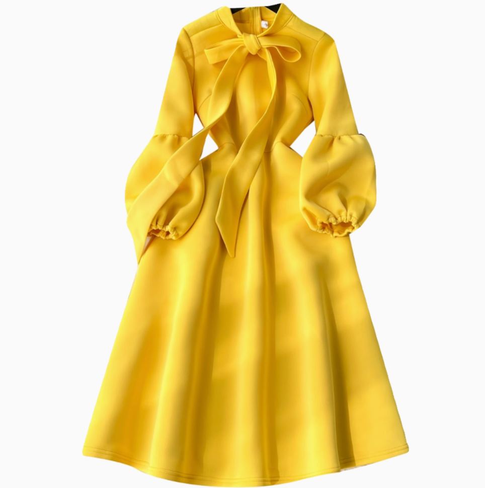 Premium Lace-up Solid Color Dress - Image 15