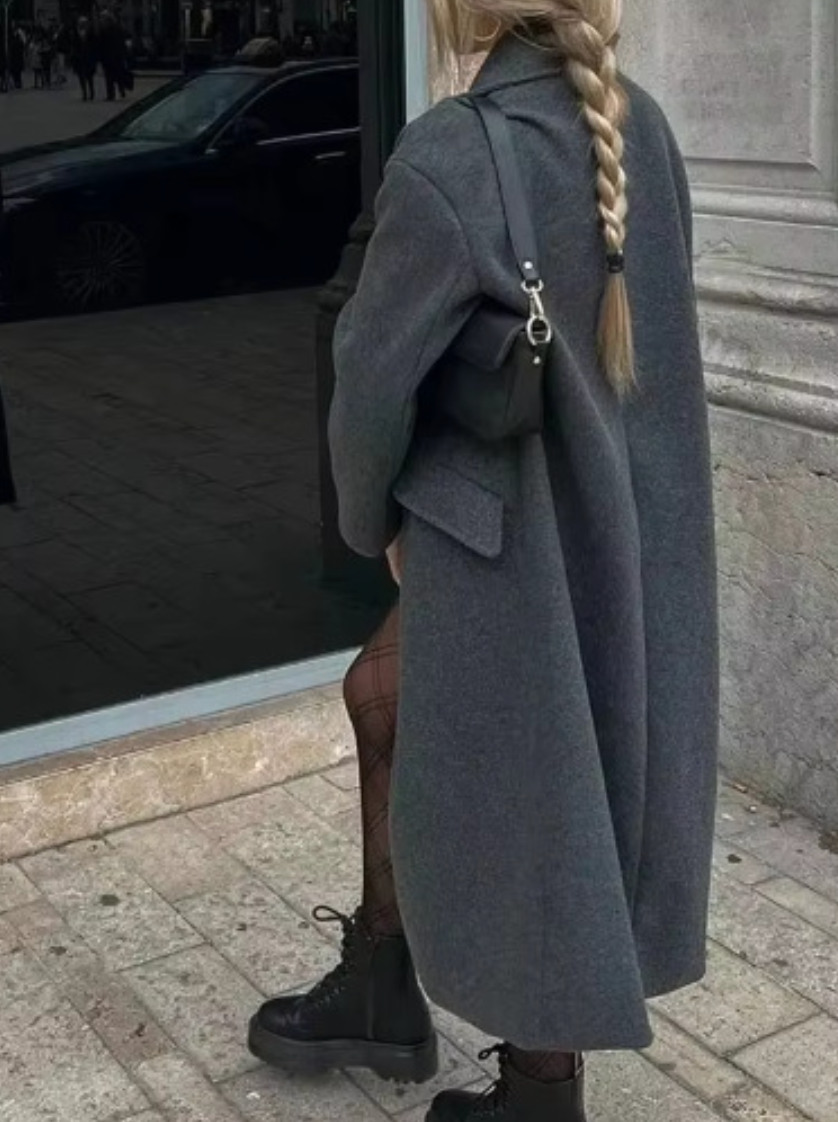 Thermal Lapeled Double-breasted Trench Coat - Image 10