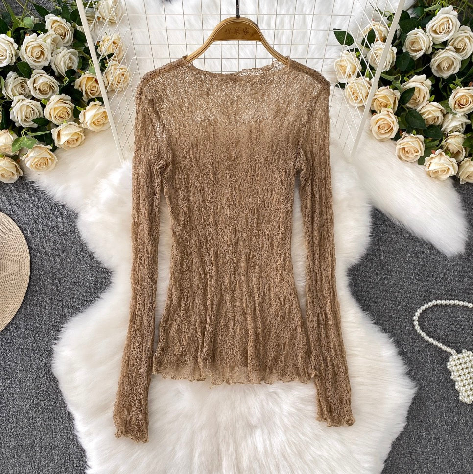 Irregular Design Ruffled Lace Dress 2Pcs - Image 10