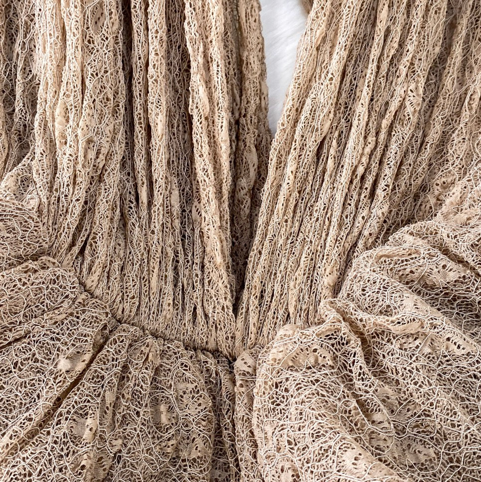 Irregular Design Ruffled Lace Dress 2Pcs - Image 6