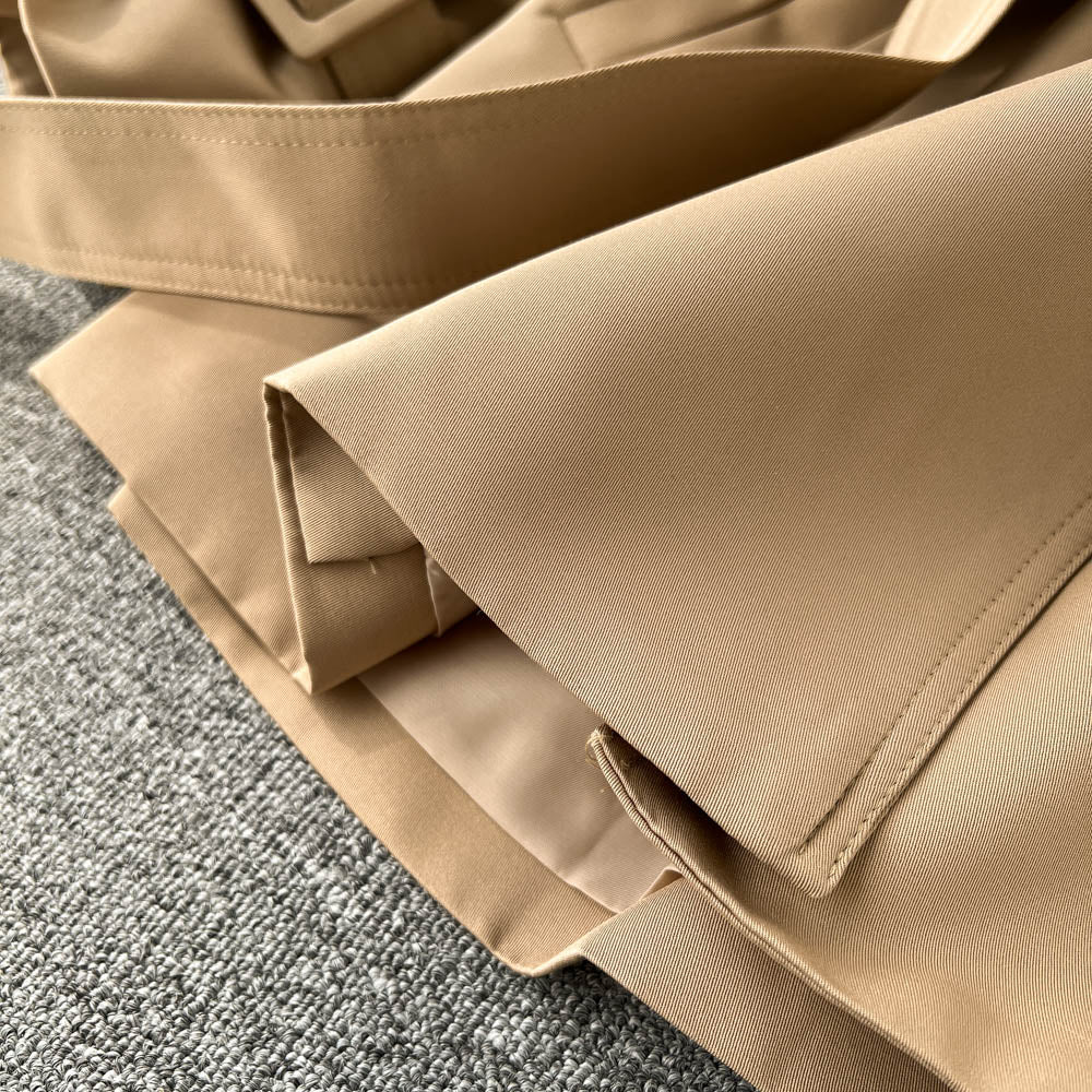 High-end Color Blocking Trench Coat - Image 12