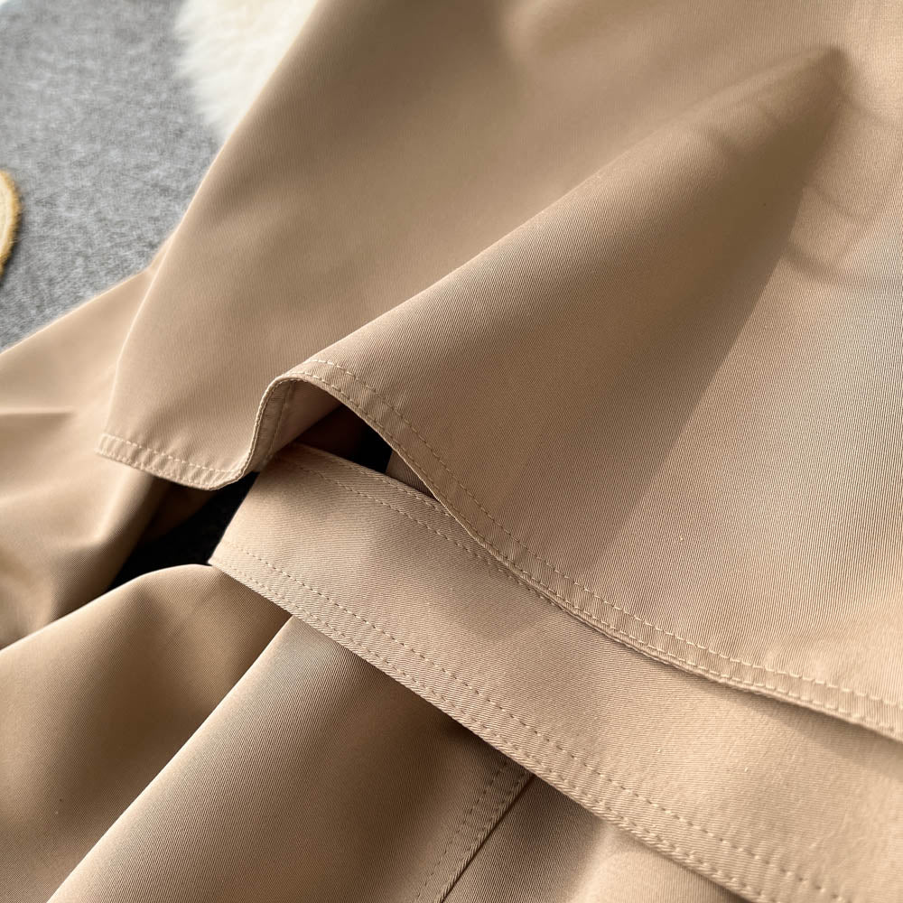 High-end Color Blocking Trench Coat - Image 13