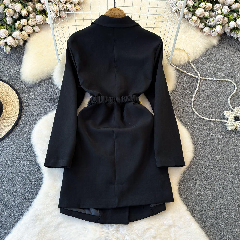 Niche V-neck Black Suit Dress - Image 2
