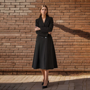 V-neck Double Breasted Elegant Coat