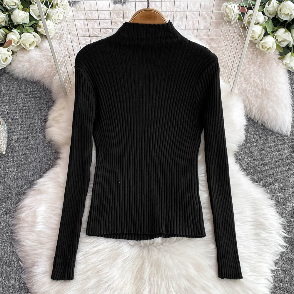 V-neck Tweed Dress&Black Sweater 2Pcs - Image 10