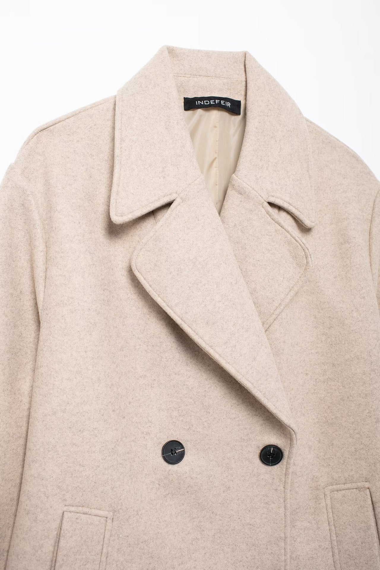 Thermal Lapeled Double-breasted Trench Coat - Image 13