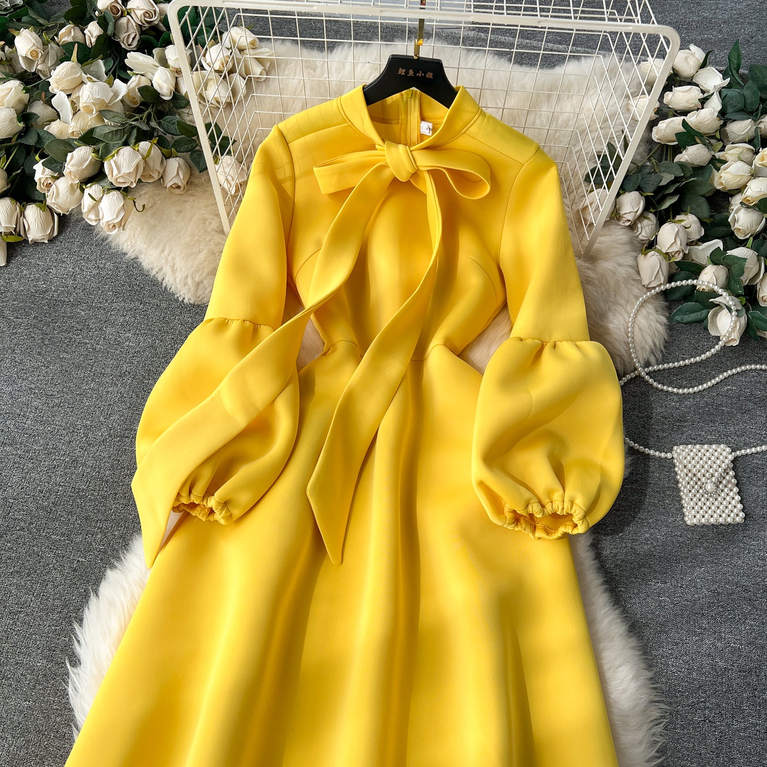 Premium Lace-up Solid Color Dress - Image 8