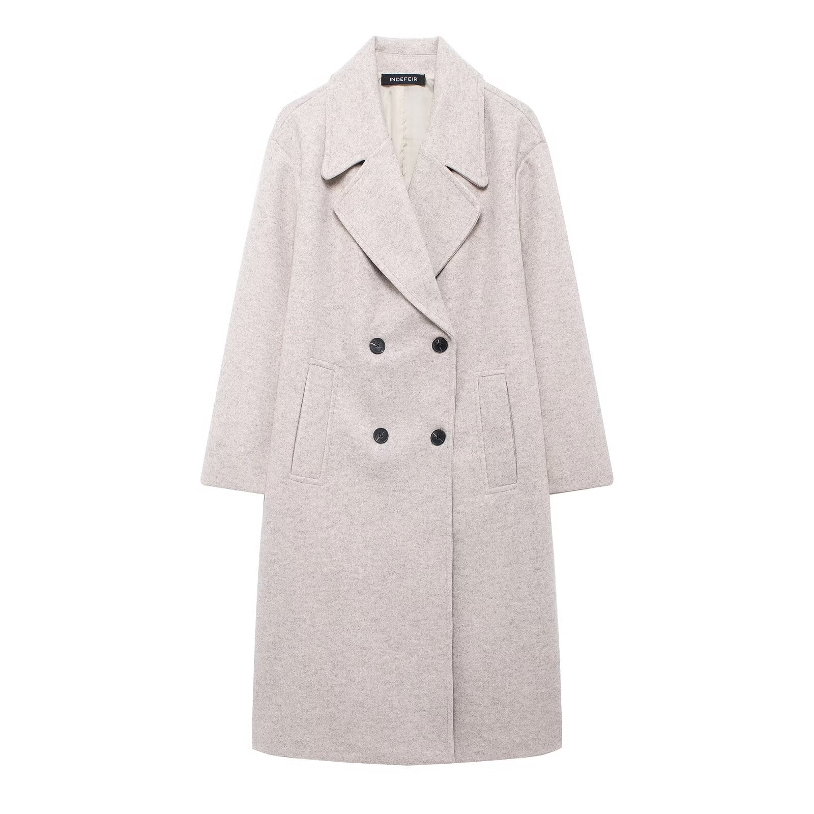 Thermal Lapeled Double-breasted Trench Coat - Image 8